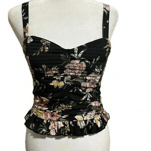 BOG Collective smocked floral top XS